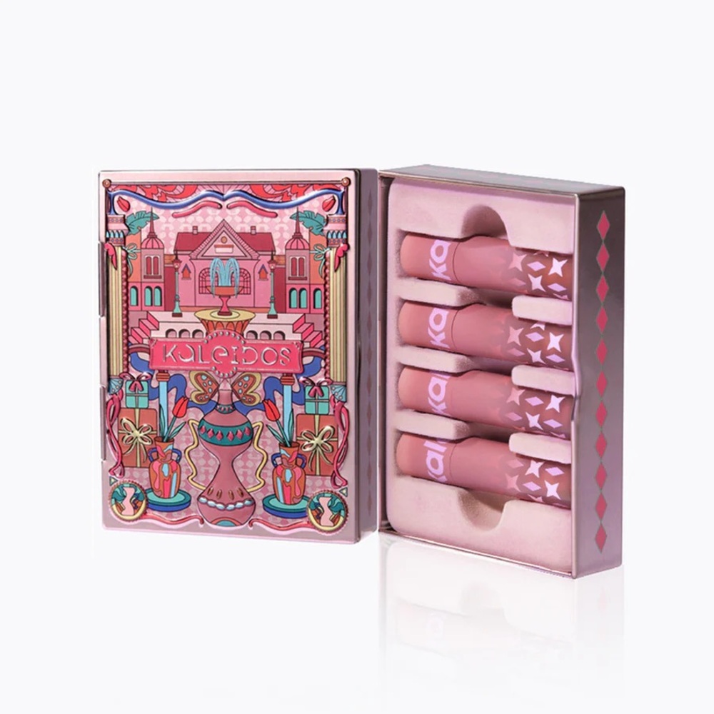 KALEIDOS Matte Lip Clay 4 Stick Gift Set Sand Castle Lipstick 4 Pack New In Box
